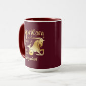 Mug Panneau zippé Capricorne personnalisé Gold Maroon (Devant gauche)