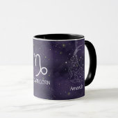 Mug Panneau Zodiac Capricorne Aquarelle Boug personnal (Devant droit)