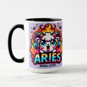 Mug Panneau Zodiaque Kawaii Aries Ram Ram Anniversaire (Gauche)