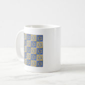 Mug Panneaux d'art étoile de David bleu or (Devant gauche)