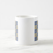Mug Panneaux d'art étoile de David bleu or (Centre)