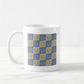 Mug Panneaux d'art étoile de David bleu or (Gauche)