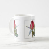 Mug Panneaux de bourgeon de rose rouge (Devant gauche)