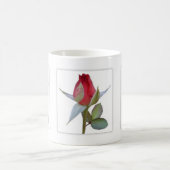 Mug Panneaux de bourgeon de rose rouge (Centre)