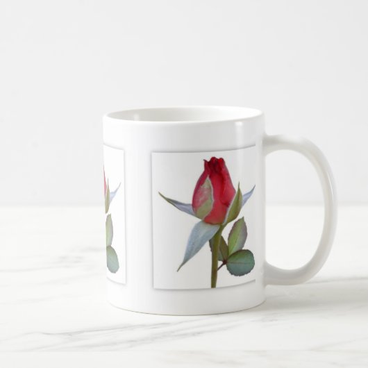 Mug Panneaux de bourgeon de rose rouge (Droite)