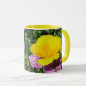 Mug panneaux jaunes fleurs (Devant droit)