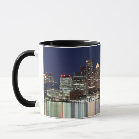 Mug Panorama de nuit de Boston (Gauche)