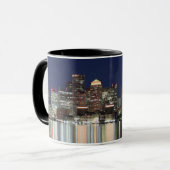 Mug Panorama de nuit de Boston (Devant gauche)