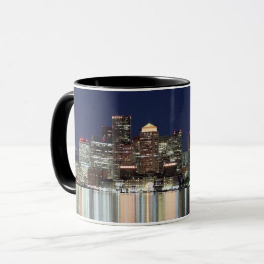 Mug Panorama de nuit de Boston (Devant gauche)