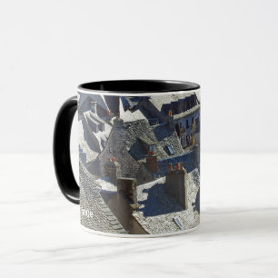 Mug Panorama du toit du village de Conques, France sou