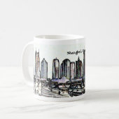 Mug Panorama mug2 de gratte-ciel de Changhaï Chine (Devant gauche)