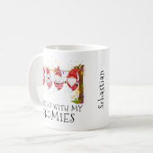 Mug Panser Avec Mes Gnomies Drôle Monogramme De Noël (Devant gauche)