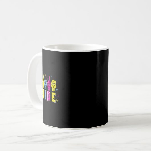 Mug Pansexual ASL Pride Pan Rainbow Sign Language sour (Devant gauche)