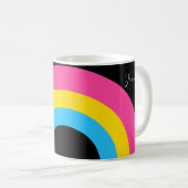 Mug Pansexual Fierté Rainbow drapeau Jolie Monogramme (Devant droit)