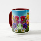 Mug Pansies colorées -AI ART (Devant gauche)