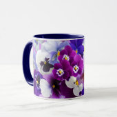 Mug Pansies Colorées, Jolies Fleurs, (Devant gauche)