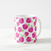 Mug Pansies d'aquarelle rose magenta (Devant droit)
