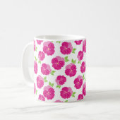 Mug Pansies d'aquarelle rose magenta (Devant gauche)