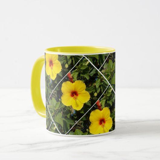 Mug Pansies jaune vif (Devant gauche)