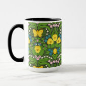 Mug Pansies jaunes, oiseaux et papillons (Gauche)