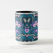 Mug Pansies, oiseaux et papillons (Centre)