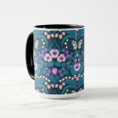 Mug Pansies, oiseaux et papillons (Devant gauche)