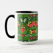 Mug Pansies rouges, oiseaux et papillons (Gauche)