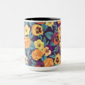 Mug Pansies sur violet de prune (Centre)