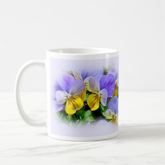 Mug Pansies - violet et jaune (Gauche)