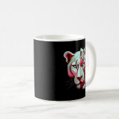 Mug Panthère Géométrique à Visage Fendu - Abstrait Mod (Devant droit)