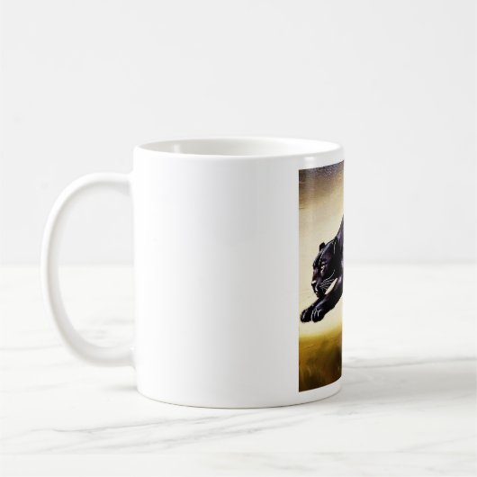 Mug Panthère noire (1 chat sauvage) (Gauche)
