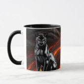 Mug panthère noire devant champ de lave (Gauche)