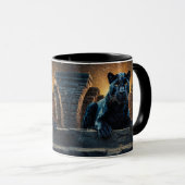 Mug Panthère noire et temple thaïlandais (Devant droit)