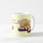 Mug pantoufles de caresse de chiot de chien mignon de (Devant droit)