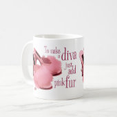 Mug Pantoufles roses de fourrure de diva (Devant gauche)