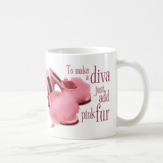 Mug Pantoufles roses de fourrure de diva (Droite)