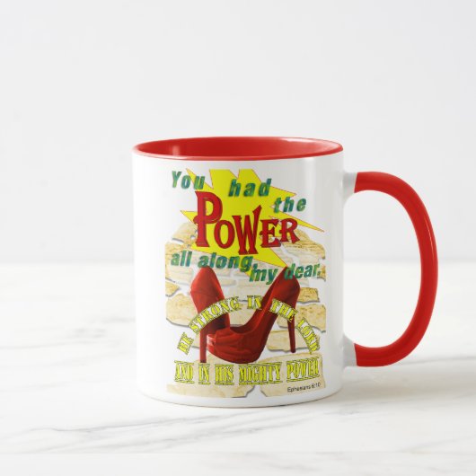 Mug Pantoufles rouges Sytling de puissance de (Droite)
