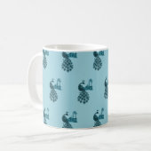 Mug Paon Bleu Romantique (Devant gauche)