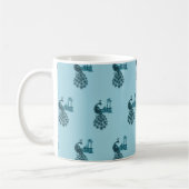 Mug Paon Bleu Romantique (Gauche)