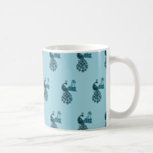 Mug Paon Bleu Romantique