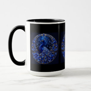 Mug Paon bleu royal Glamour de cristal