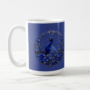 Mug Paon bleu royal Glamour de cristal