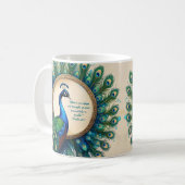 Mug Paon céleste fleuri Verset biblique  (Devant gauche)