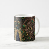 Mug Paon dans des couleurs légèrement modérées (Devant droit)