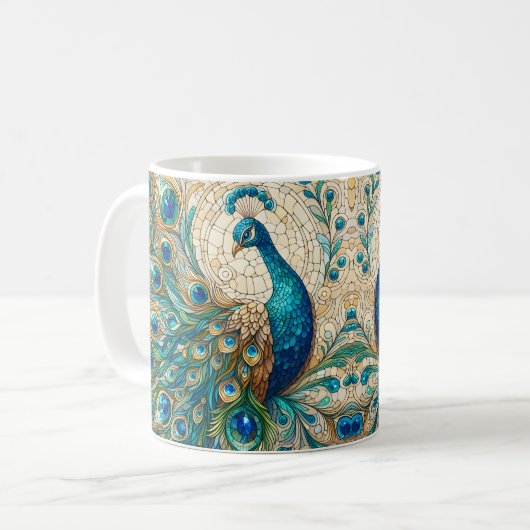 Mug Paon en verre coloré (Devant gauche)