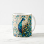 Mug Paon en verre coloré (Devant droit)