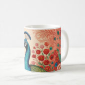 Mug Paon et fleurs (Devant droit)