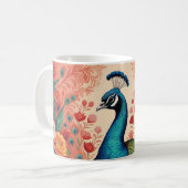 Mug Paon et fleurs (Devant gauche)