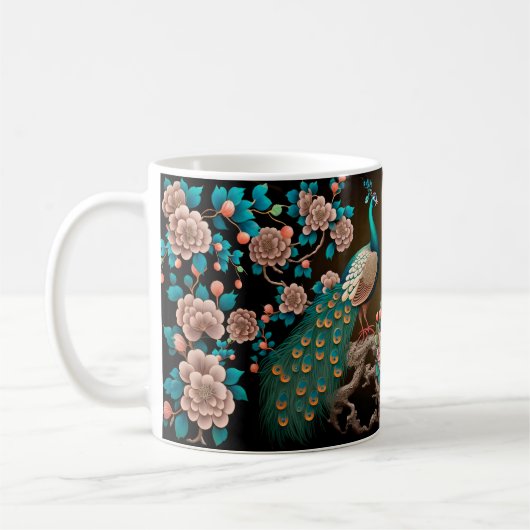 Mug Paon floral (Gauche)