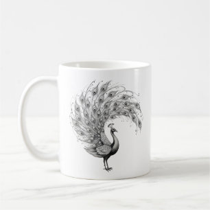 Mug Paon noir et blanc